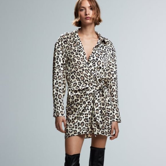 Zara Dresses & Skirts - Zara Cheetah Print Wrap Dress